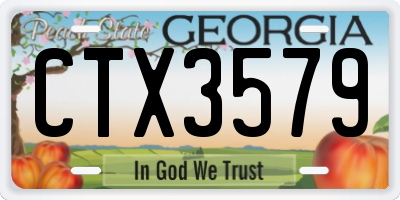 GA license plate CTX3579
