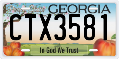 GA license plate CTX3581