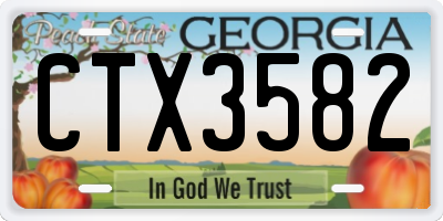 GA license plate CTX3582