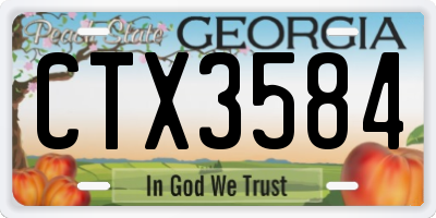 GA license plate CTX3584