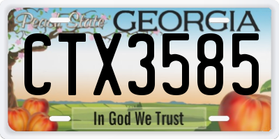 GA license plate CTX3585