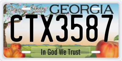 GA license plate CTX3587