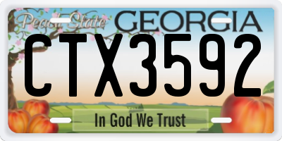 GA license plate CTX3592