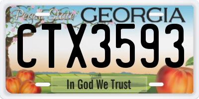 GA license plate CTX3593