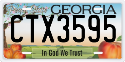 GA license plate CTX3595