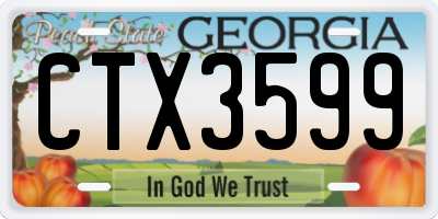 GA license plate CTX3599