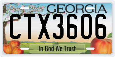 GA license plate CTX3606