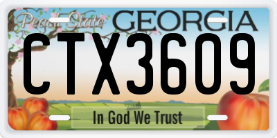 GA license plate CTX3609