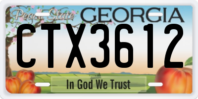 GA license plate CTX3612