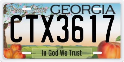 GA license plate CTX3617