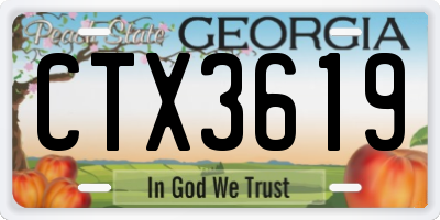 GA license plate CTX3619