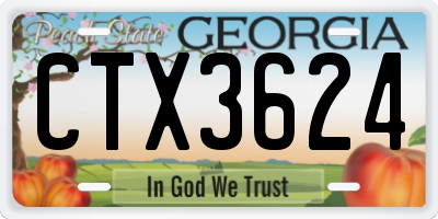 GA license plate CTX3624