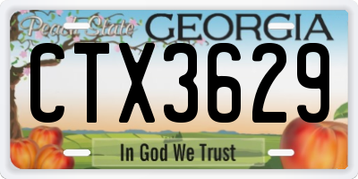 GA license plate CTX3629
