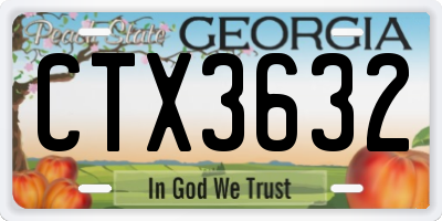 GA license plate CTX3632