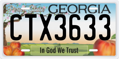 GA license plate CTX3633