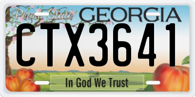 GA license plate CTX3641