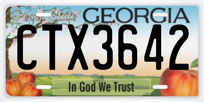 GA license plate CTX3642