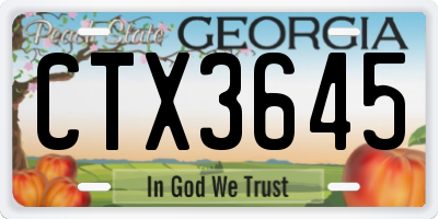 GA license plate CTX3645