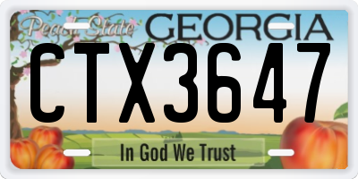 GA license plate CTX3647