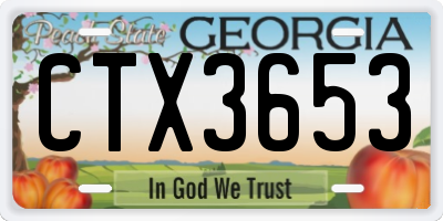 GA license plate CTX3653