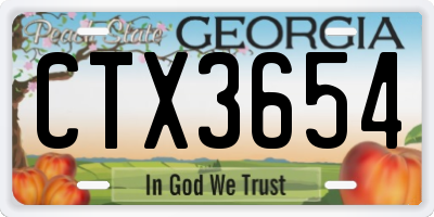 GA license plate CTX3654