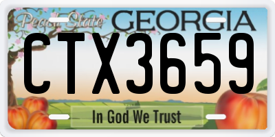 GA license plate CTX3659