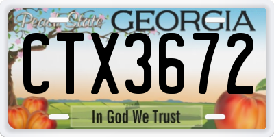 GA license plate CTX3672