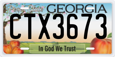GA license plate CTX3673
