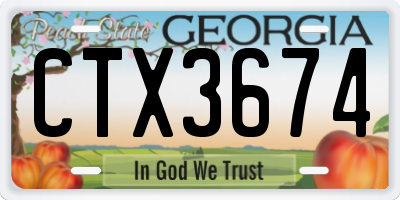 GA license plate CTX3674