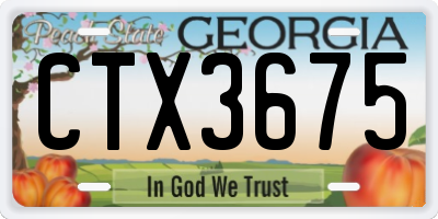 GA license plate CTX3675