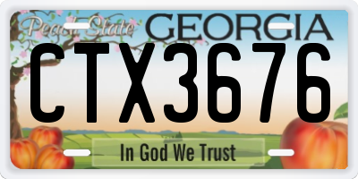 GA license plate CTX3676