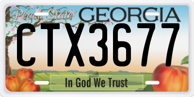 GA license plate CTX3677