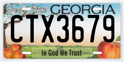 GA license plate CTX3679