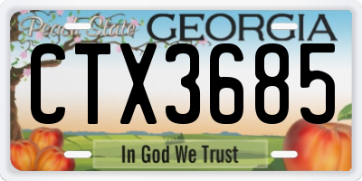 GA license plate CTX3685