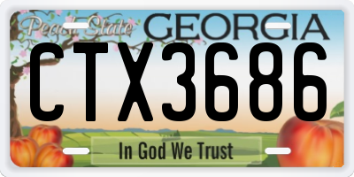 GA license plate CTX3686