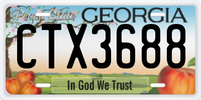 GA license plate CTX3688