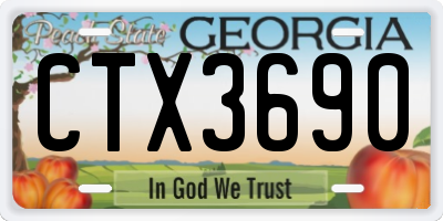 GA license plate CTX3690