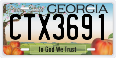 GA license plate CTX3691