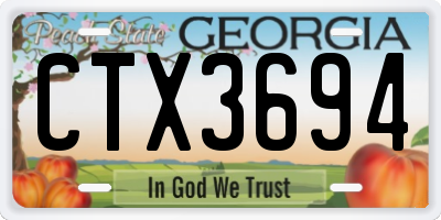 GA license plate CTX3694