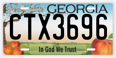 GA license plate CTX3696