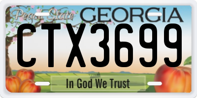GA license plate CTX3699