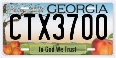 GA license plate CTX3700