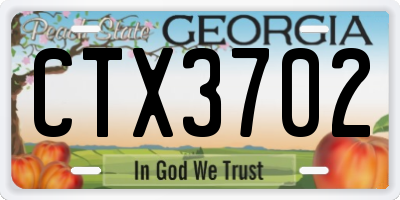 GA license plate CTX3702
