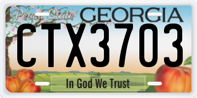 GA license plate CTX3703