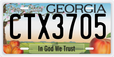 GA license plate CTX3705