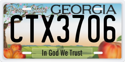 GA license plate CTX3706