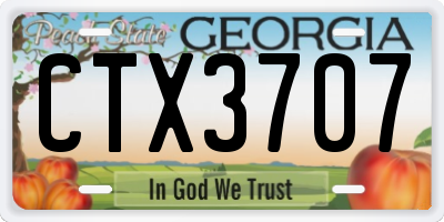GA license plate CTX3707