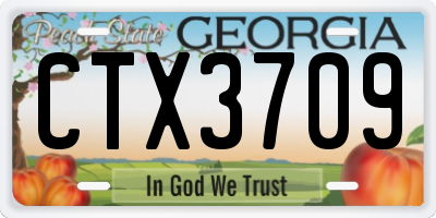 GA license plate CTX3709
