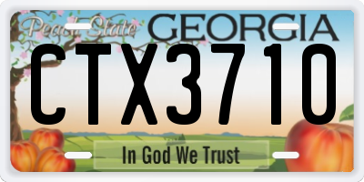GA license plate CTX3710