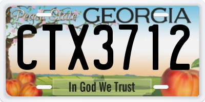GA license plate CTX3712